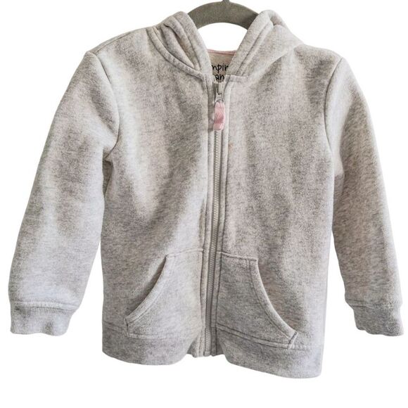 Jumping Beans Girls Fleece Hoodie Zip Up Gray Size 2T Long Sleeve - Picture 1 of 11